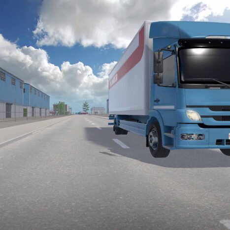 Virtueller Lastwagen mit Planzer Logo
